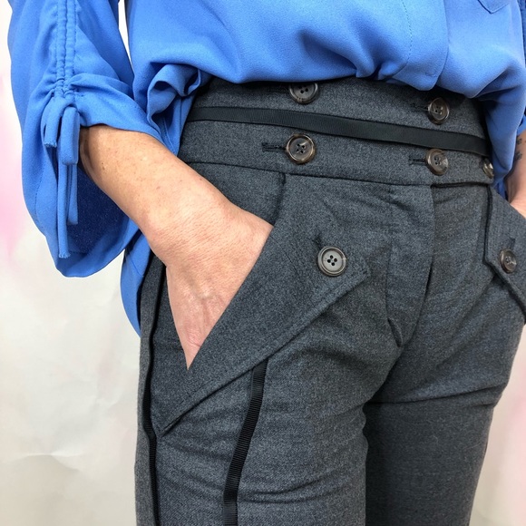 Nanette Lepore Button Down Drawstring Pockets Blou - Picture 7 of 8